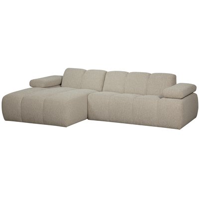 Canapé d'angle avec méridienne à gauche en tissu bouclé MOJO WOOOD
