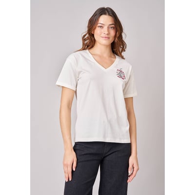 T-shirt regular femme en 100% coton imprimé graphique "fierce and free" ARMELA DEELUXE