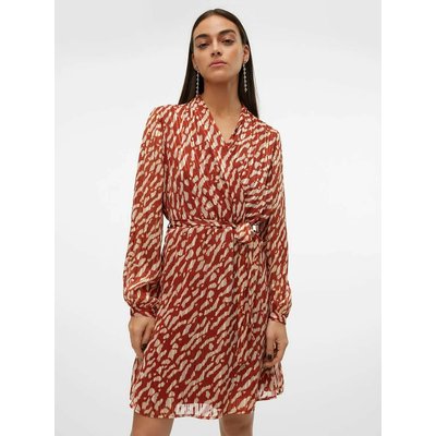 Vestido corto estampado, cuello de pico VERO MODA