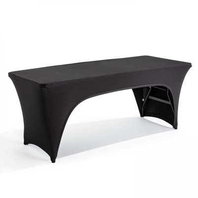 Nappe housse noire pour table pliante 180cm double ouverture OVIALA