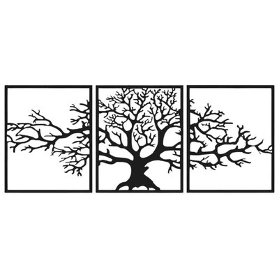 Décoration murale en métal en 3 parties Arbre HANAH HOME