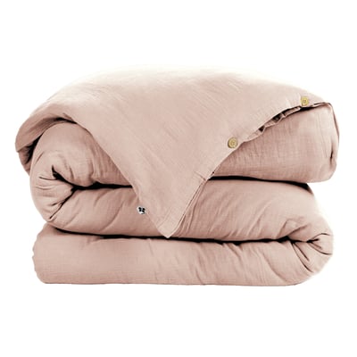 Housse de couette Double Gaze Coton Gaia Safran 260x240cm EDEN