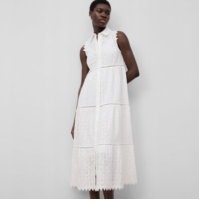 Robe brodée avec col à revers ADOLFO DOMINGUEZ