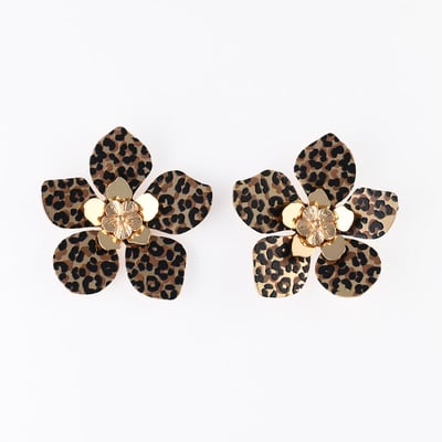 Boucles d'oreilles Balagane fleurs imprimé léopard BALABOOSTE