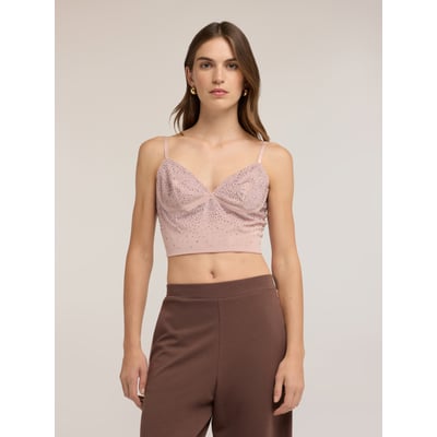 Top court avec micro-strass MOTIVI