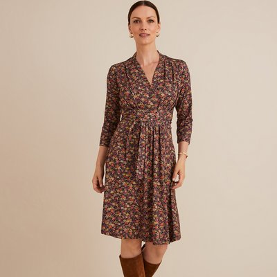 Full Mid-Length Dress in Floral Print ANNE WEYBURN