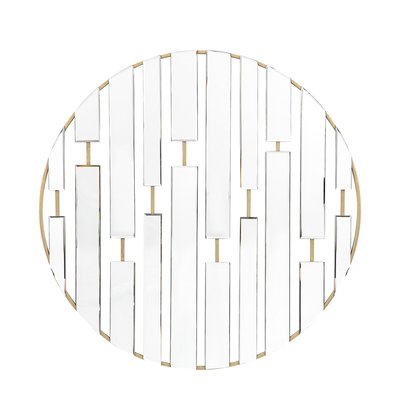 90cm Champagne Decorative Round Mirror SO'HOME