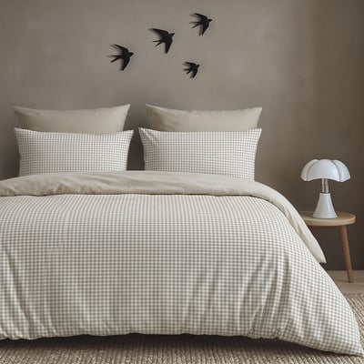 Parure + taies 65x65 coton lavé LUNAS FEBRONIE