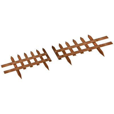 Bordures à planter 12 pcs - bordures de pelouse bois sapin pré-huilé OUTSUNNY