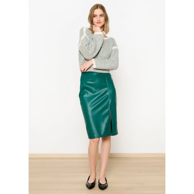Jupe cuir vert bouteille clearance