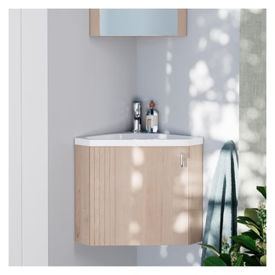 Ensemble meuble lave-mains d'angle + robinet KODA MOB IN