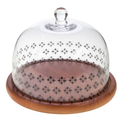 Plat rond 22 cm avec cloche  -OLIVIA AMADEUS