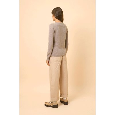 Cardigan Col Rond Caribou Chiné Katharine JUST CASHMERE