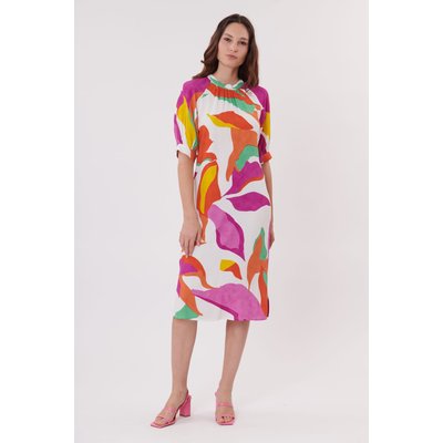 Robe mi-longue droite imprimée manches courtes THEOULE DERHY