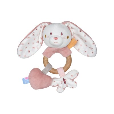 Hochet d'eveil lapin velours doux SUCRE D'ORGE