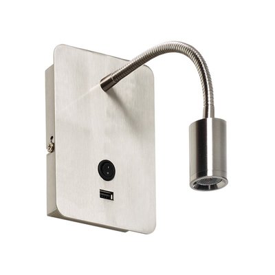 Applique Tête De Lit Flexible Focus Avec Port Usb Chrome MILLUMINE