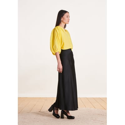 Jupe longue fluide en satin LA FEE MARABOUTEE