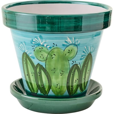 Cache-pot en céramique motif cactus RECOLLECTION