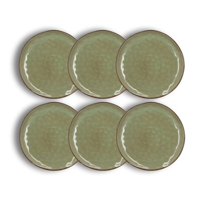 Lot de 6 assiettes plates en grès 27,5cm, BARBADE OGO LIVING