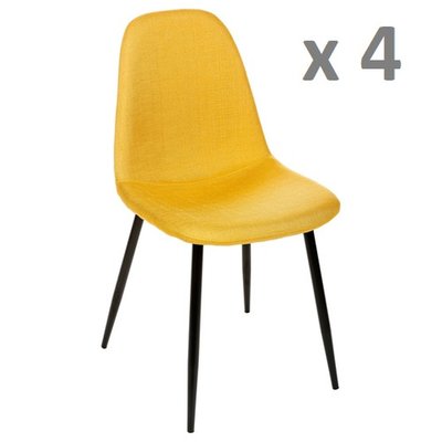 Lot de 4 - Chaise Nokas - Pied en métal TOILINUX