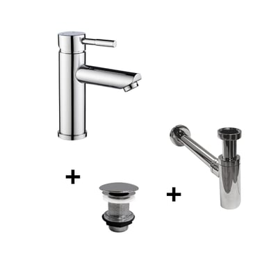 Robinet bec bas TAP + bonde LIV + siphon SIMON MOB IN