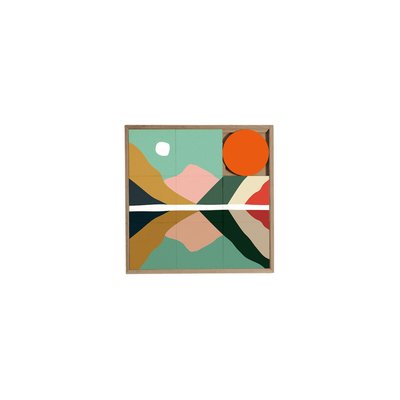 Tableau en bois taquin nature montagne  48 x 48 - REFLET TAQUIN
