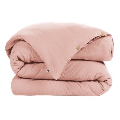 Housse de couette Double Gaze Coton Gaia Safran 260x240cm EDEN