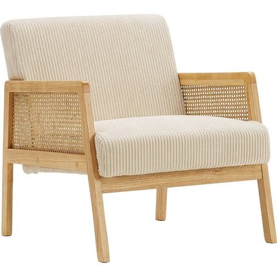 Fauteuil en cannage et velours côtelé - MANI HOMIFAB