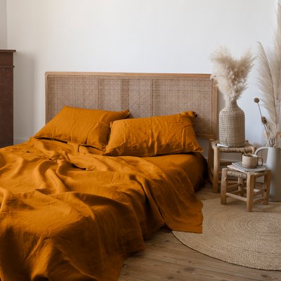 Drap de lit lin lavé SONGE CARRE BLANC