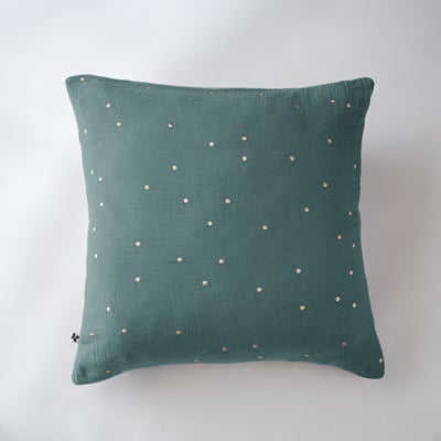 Taie d'oreiller Gaze Coton 60 x 60 cm Gaia Chics Granit EDEN