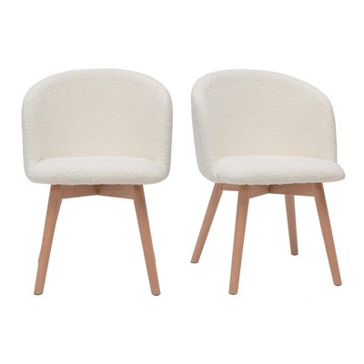 Chaises scandinaves en tissu effet velours et bois clair massif (lot de 2) VANITY MILIBOO