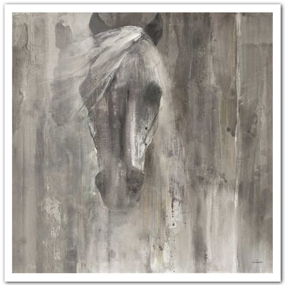 Affiche Cheval blanc aquarelle HEXOA