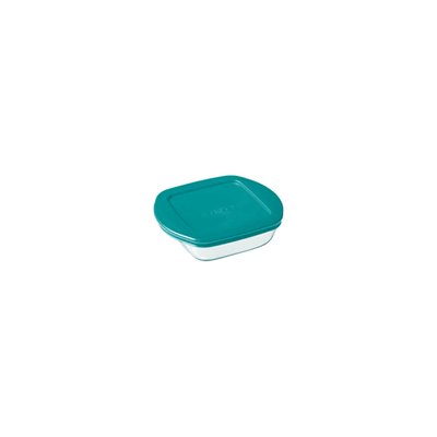 Cook & Store - Plat carré en verre avec couvercle bleu canard compatible "air fryer" (friteuse à air chaud) PYREX