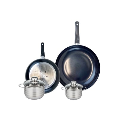 Batterie 2 poêles 24/32cm + 2 faitouts 12/14cm PRIMA BRILLANT ELO