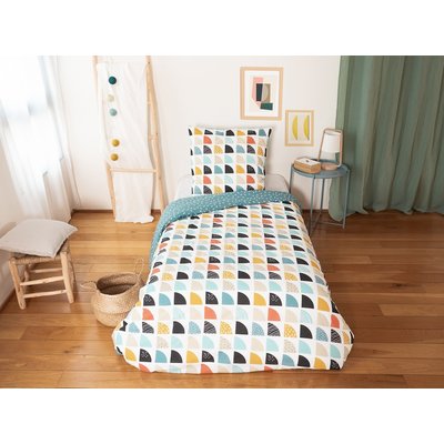 Parure imprimée avec taie(s) en housse de couette polycoton, Blue C DESIGN HOME TEXTILE
