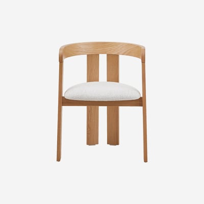 Lot de 2 chaises en tissu texturé et chêne massif avec accoudoirs HABITAT