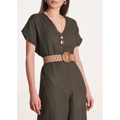 Ceinture élastique avec large boucle en bois LA FEE MARABOUTEE