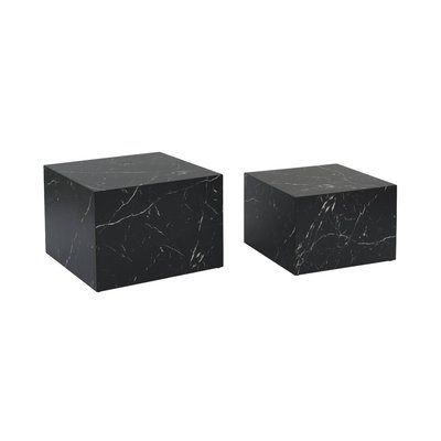 Set de 2 tables basses gigognes carrées effet marbre PAROS SWEEEK