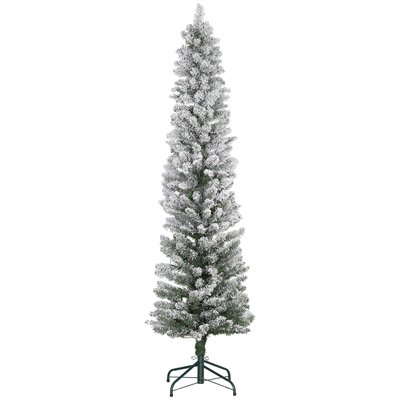 Sapin de Noël artificiel LED H.180 cm mince enneigé 329 branches 150 LED HOMCOM