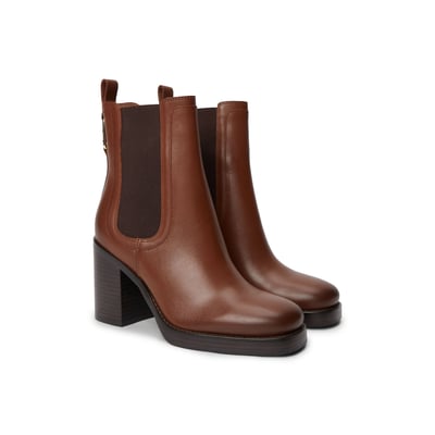 Square Toe Heeled Leather Chelsea Boots TOMMY HILFIGER