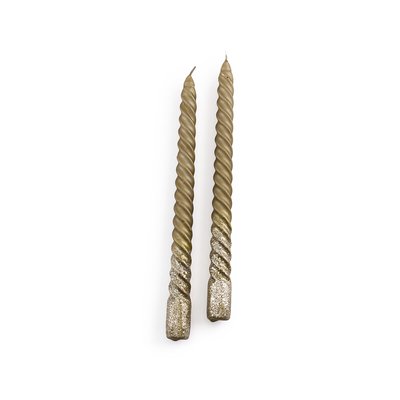 Lot de 2 bougies torsadées paillettes, Caspar LA REDOUTE INTERIEURS