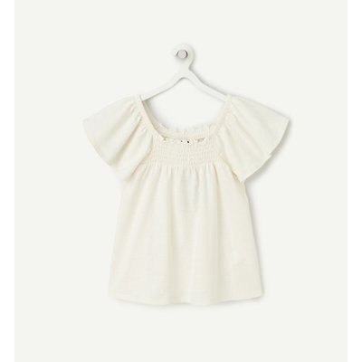 Organic Cotton Ruffled T-Shirt with Short Sleeves TAPE A L'OEIL