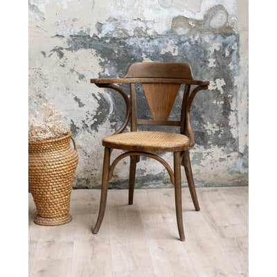 Fauteuil en cannage et bois courbé Ernest N°1623 - Bon état DEBONGOUT