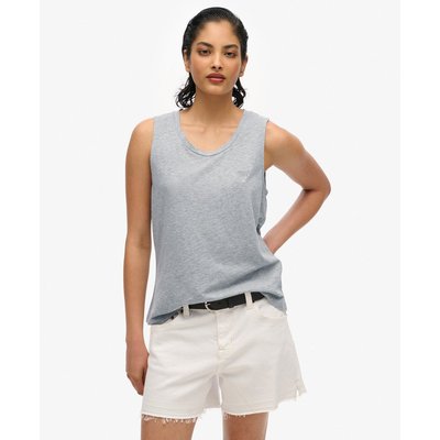 Débardeur décolleté rond, logo brodé SUPERDRY