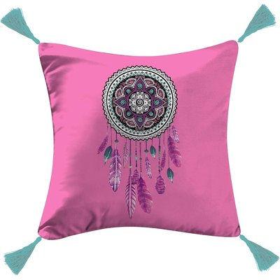 Coussin dehoussable Attrape Rêves Enolas rose DOUCEUR D'INTÉRIEUR