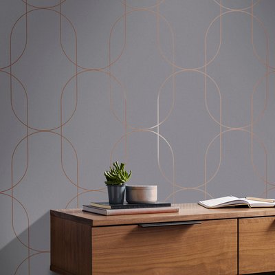Papier peint Palais Grey & Pink Gold GRAHAM ET BROWN