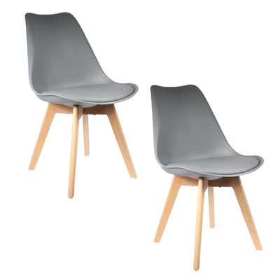 Lot de 2 Chaises design scandinaves rembourrées Cocooning TOILINUX