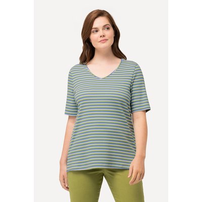 T-shirt, jersey bord-côte, col en V ULLA POPKEN