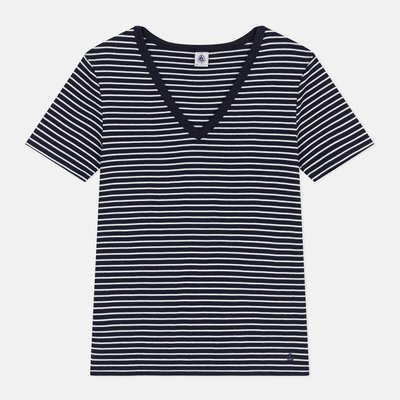 T-shirt L'Iconique rayé, col V PETIT BATEAU