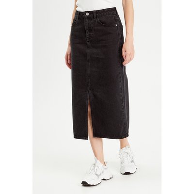 Jupe midi droite en jean CACHE CACHE